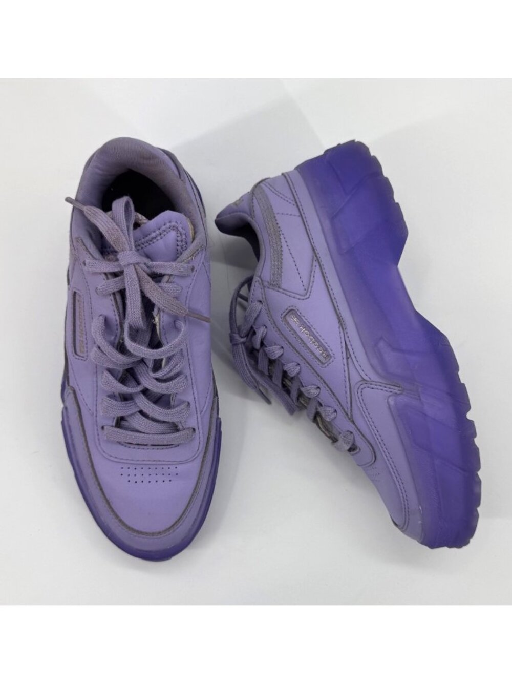 Reebok Club C Cardi B Youth Crisp Purple Chunky Platform Sneakers Size 5 USA